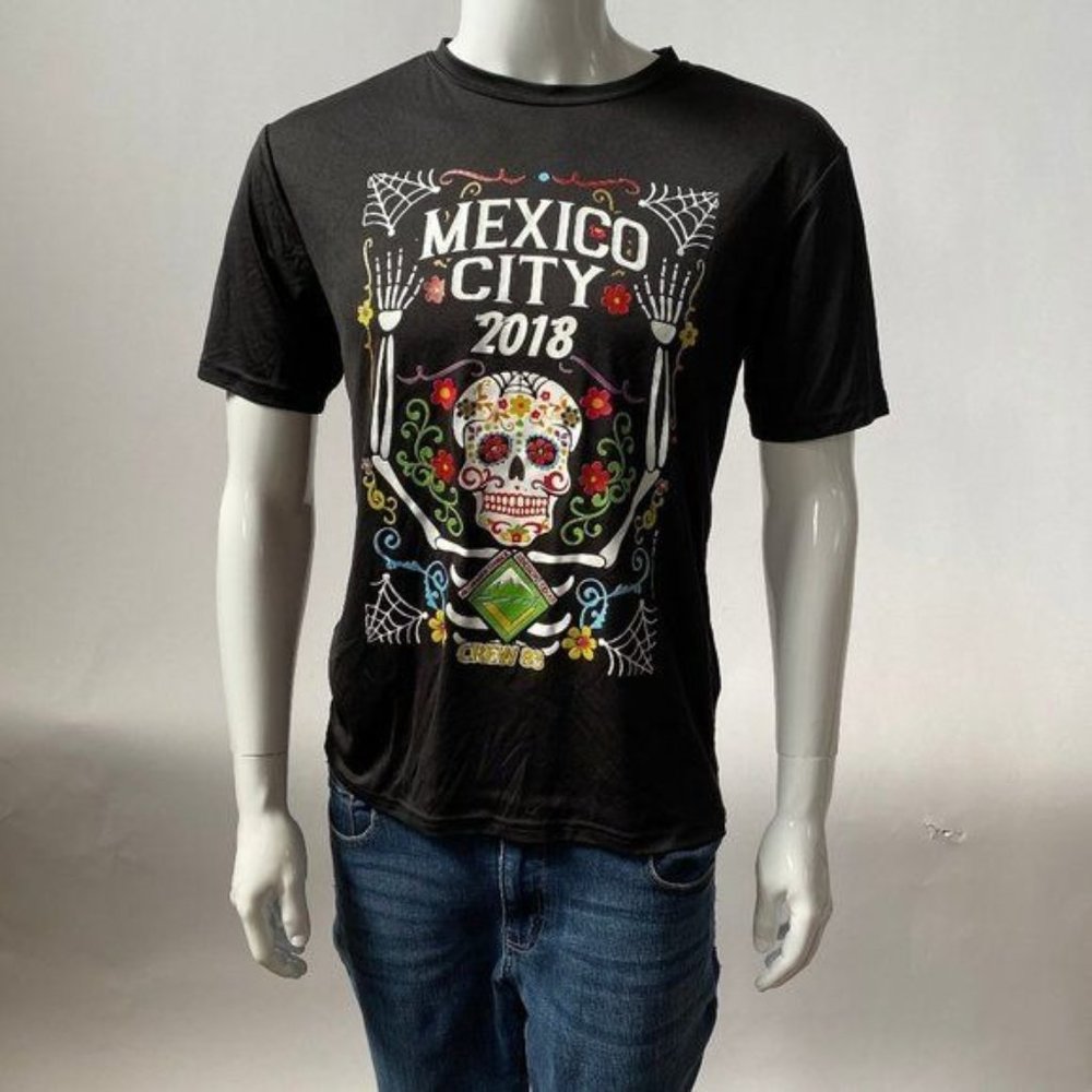 BAW Dia de los Muertos  S Black, White Polyester Sz Small